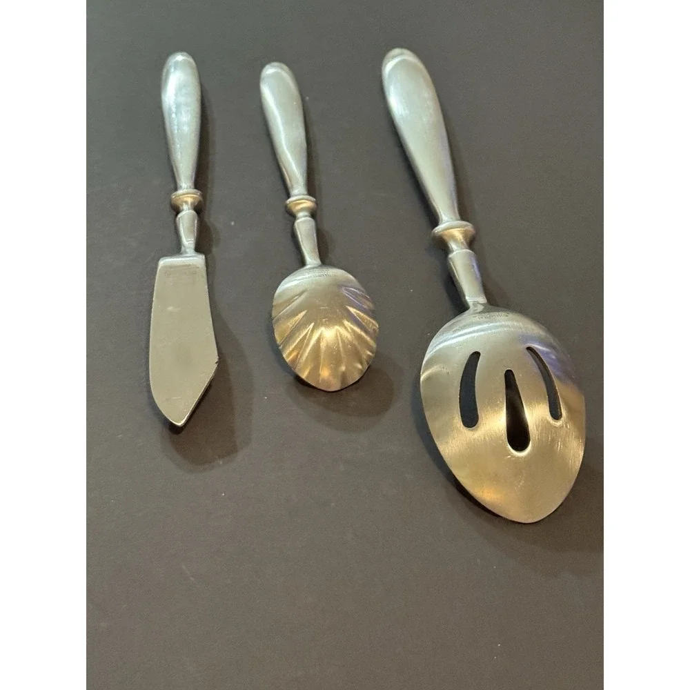 Hampton‎ BISTRO Stainless Satin Hostess Serving Pieces Lot Of 3